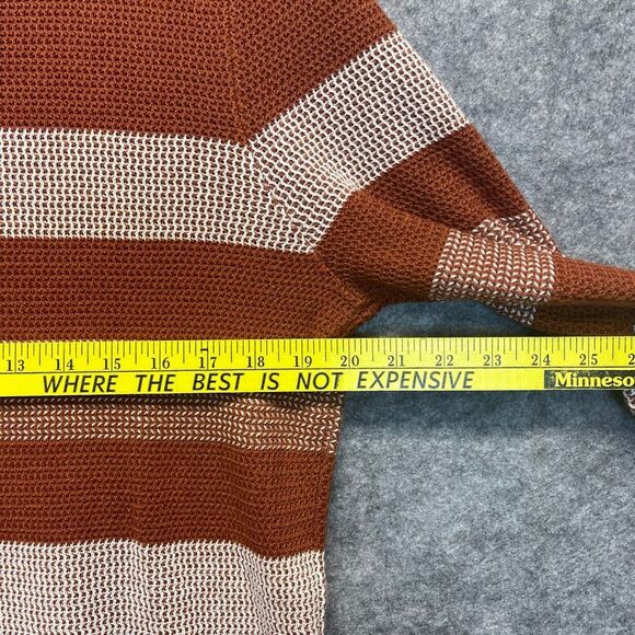 NWT Market & Spruce Sweater Women's XL Rust White Striped Tawnee Waffle Stitch - Picture 11 of 16